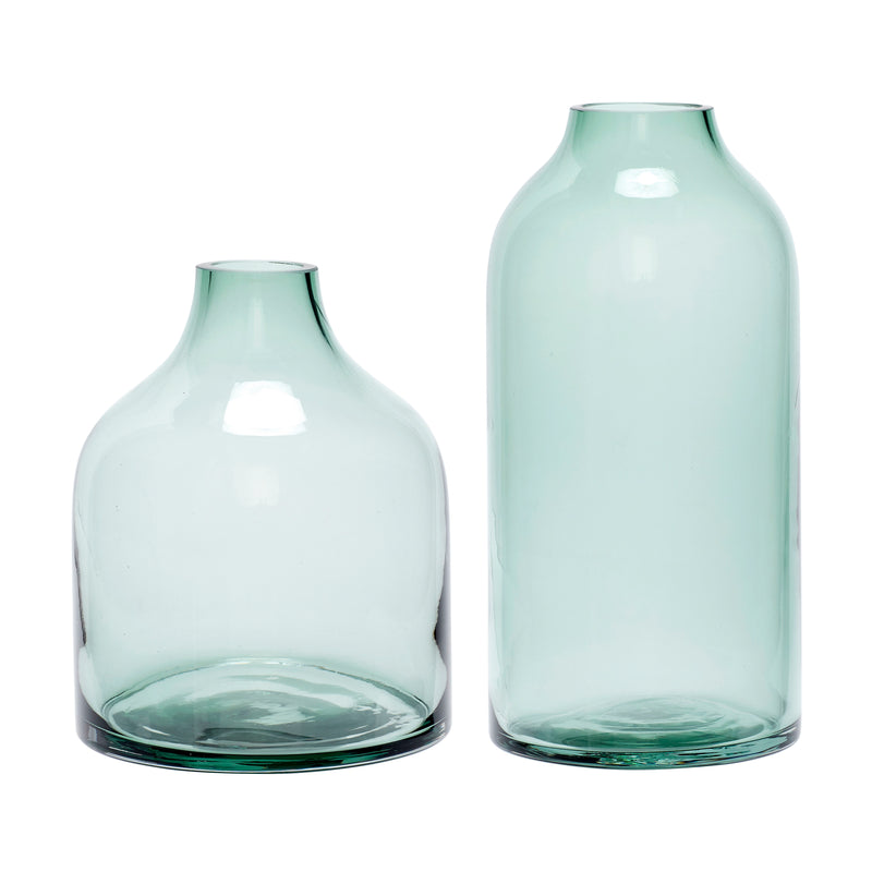 Hellgrüne Glasvase von Hübsch Interior. Als Vase oder Dekoration im Wohnzimmer oder Flur. 