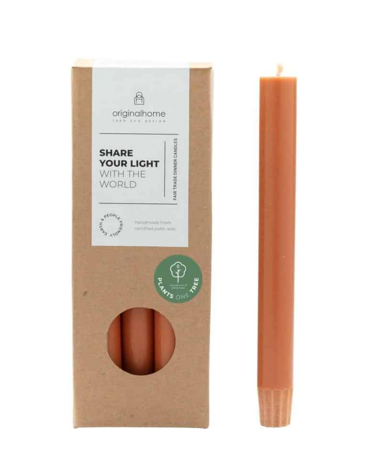 KERZEN 10-ER PACKUNG - COGNAC