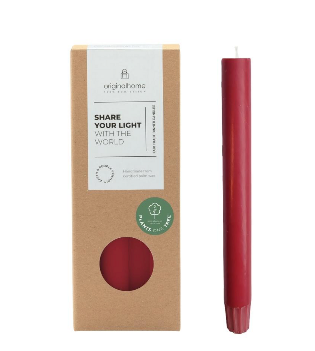 KERZEN 10-ER PACKUNG - DUNKELROT