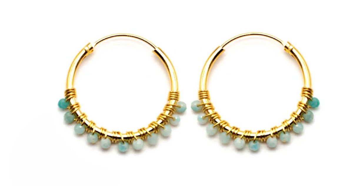 OHRRING - HOOP AMAZONIT
