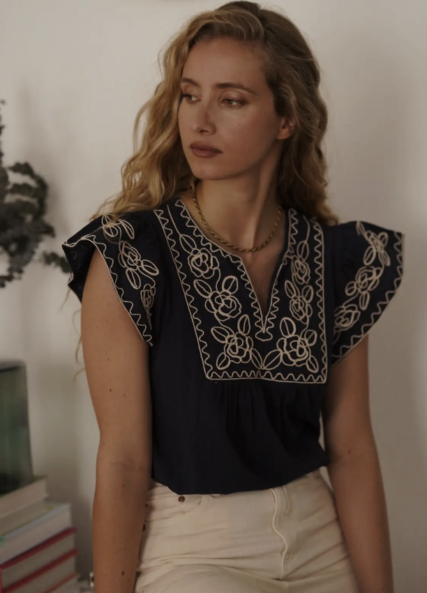 BESTICKTE BLUSE "OPHELIA"