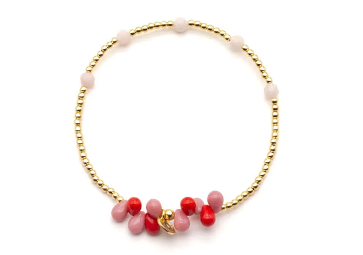 ARMBAND "FINE DROPS PINK RED"