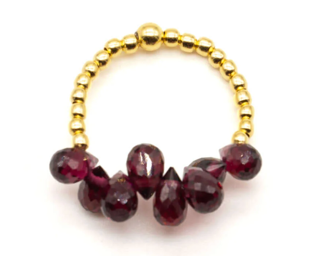 RING "DROPS LIGHT GARMET"
