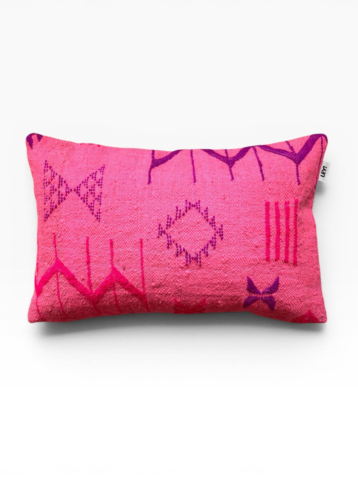 LEY! Kissen Colorful Line PINK EDITION 40x60: Rosa, handgemacht, geometrisches Muster im Marrakesch-Stil.