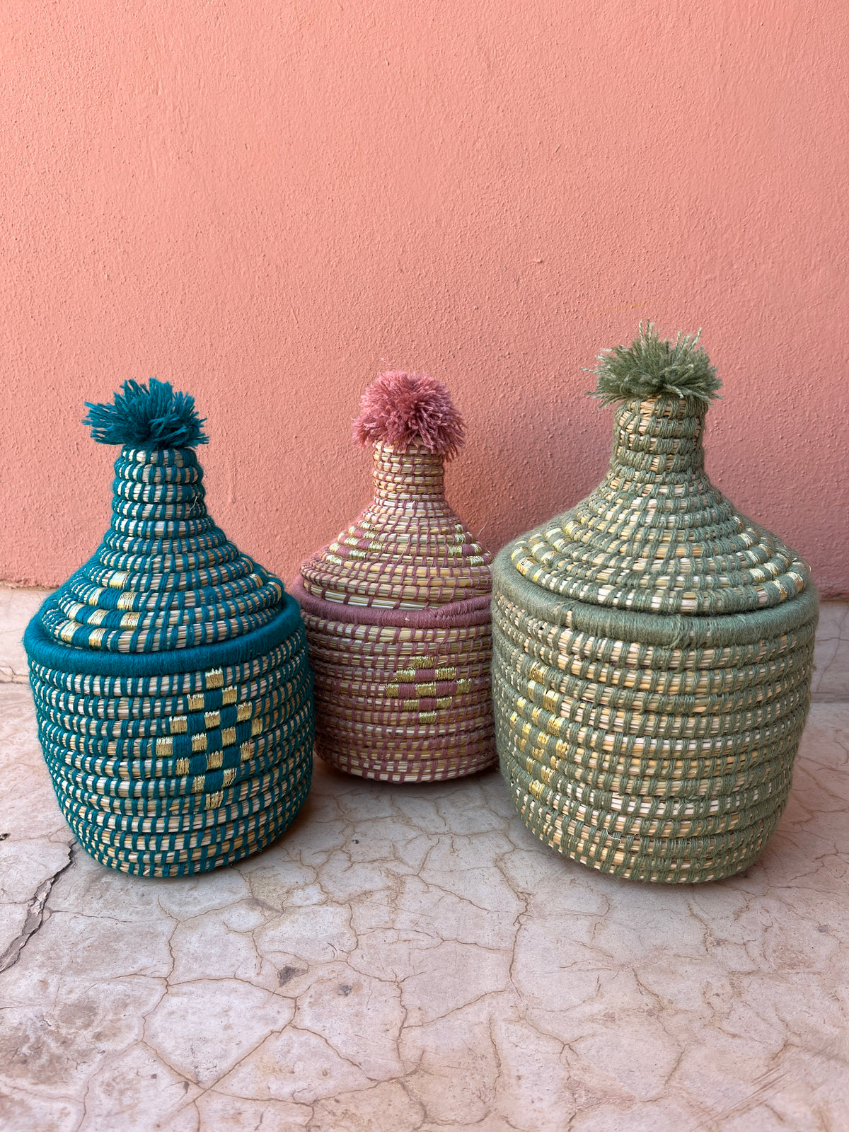 KORB MIT DECKEL - TÜRKIS