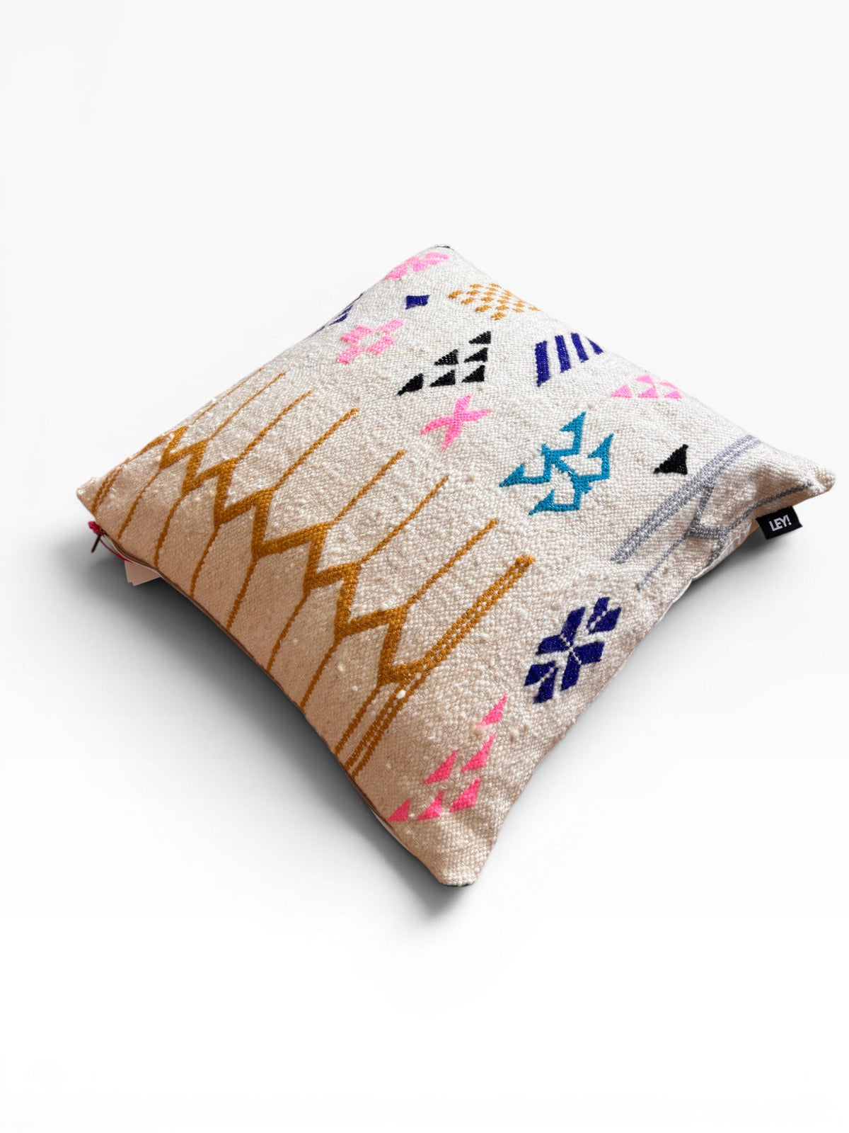 LEY! Kissen - Colorful Line, 60x60 cm, handgemacht, bunte Muster, Schurwolle, von LEY!.