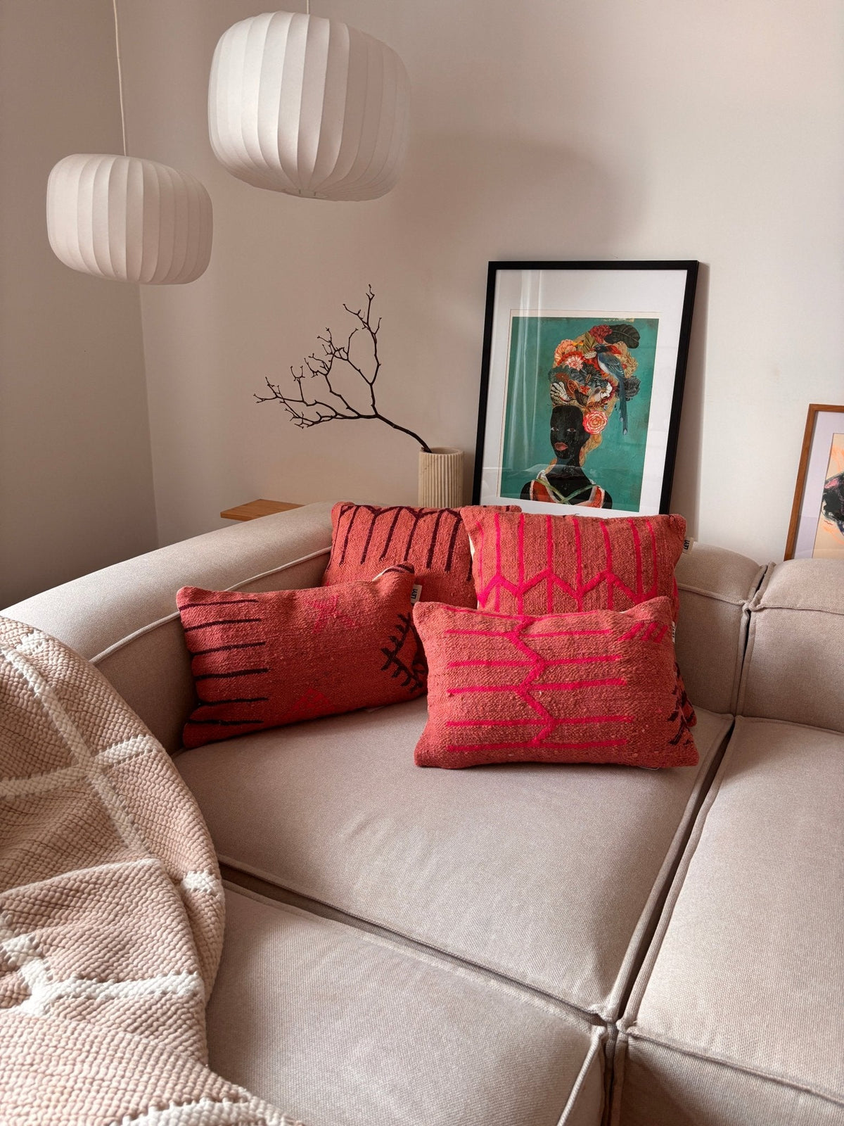 LEY! Kissen - Colorful Line - Terracotta Edition - 50 x 50