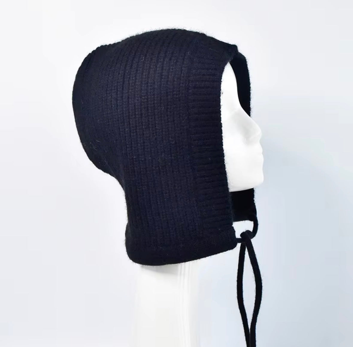 Balaclava 'Alva' aus Wolle - Schwarz