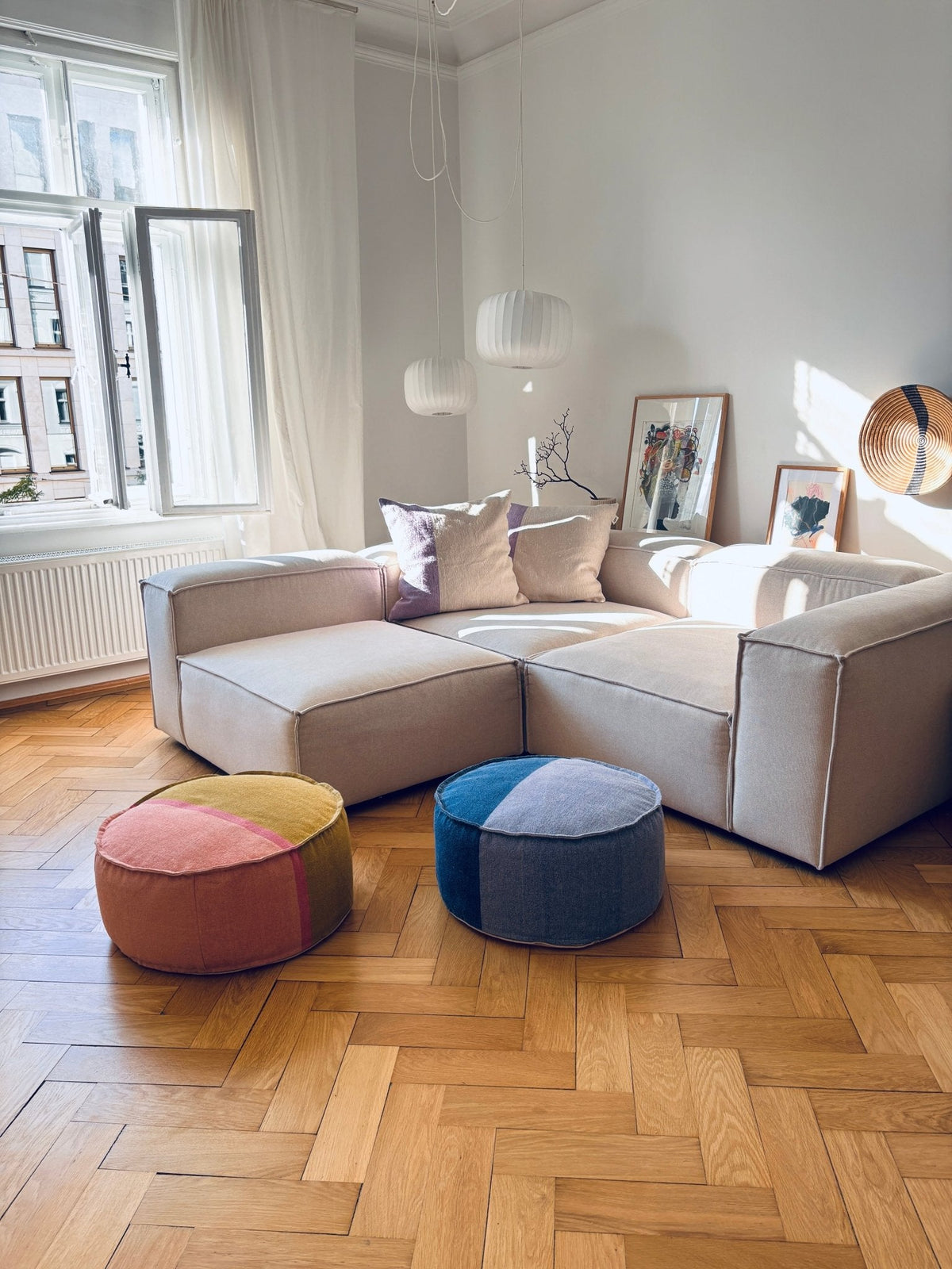 Bodenkissen - Bold Line Round - Banu