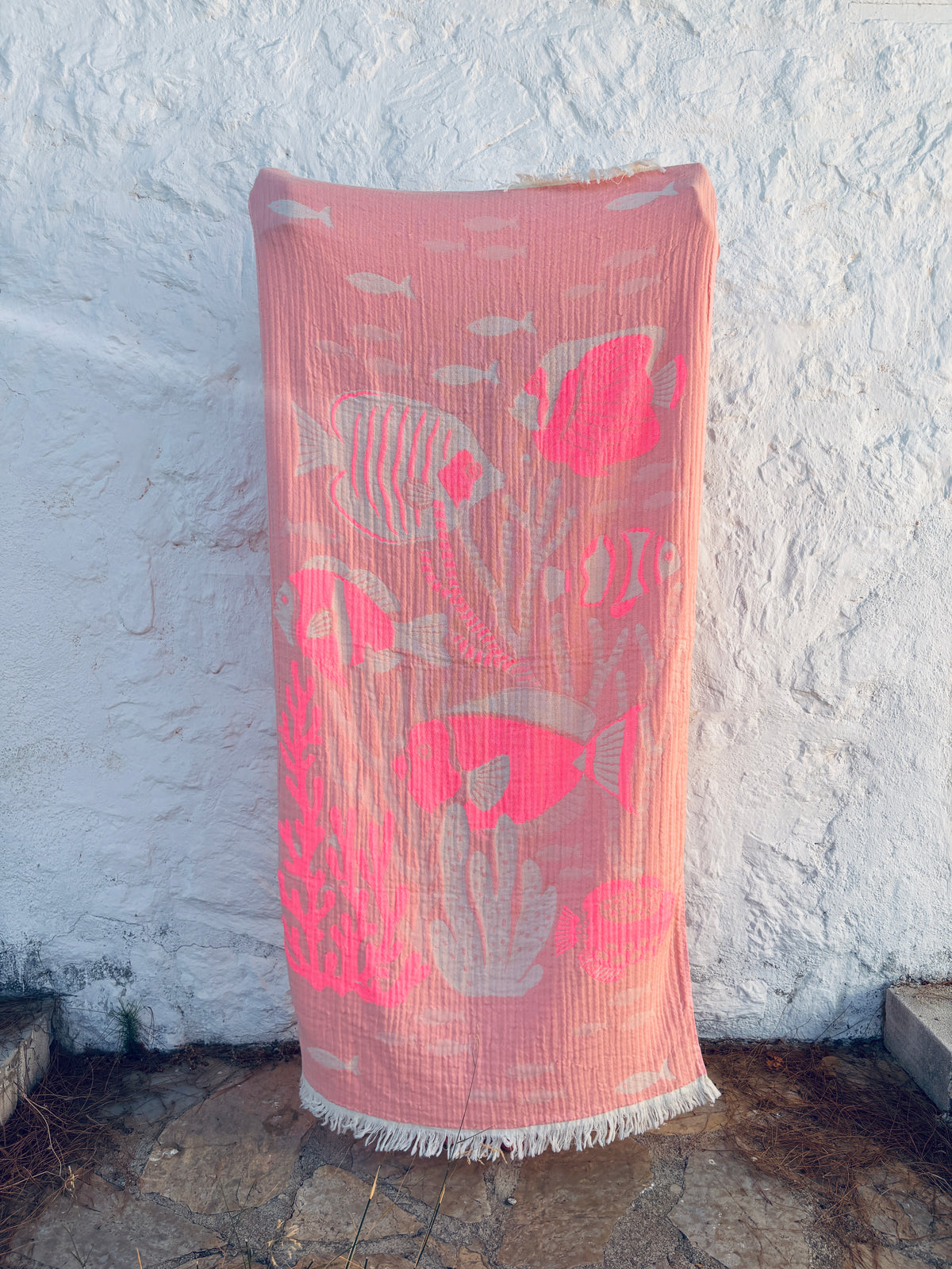 STRANDHANDTUCH - BADETUCH - 'RIVA' - PINK/ROSA
