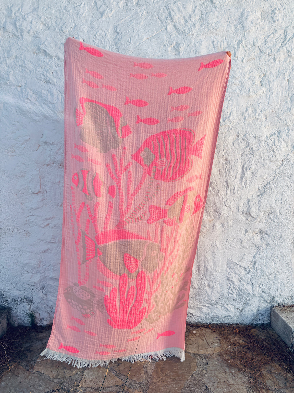 STRANDHANDTUCH - BADETUCH - 'RIVA' - PINK/ROSA