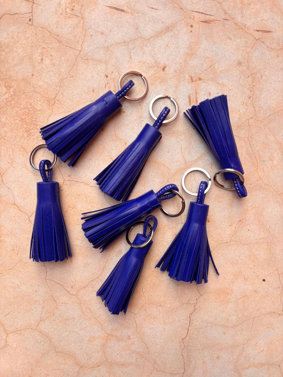 Leder-Schlüsselanhänger - dunkelblau