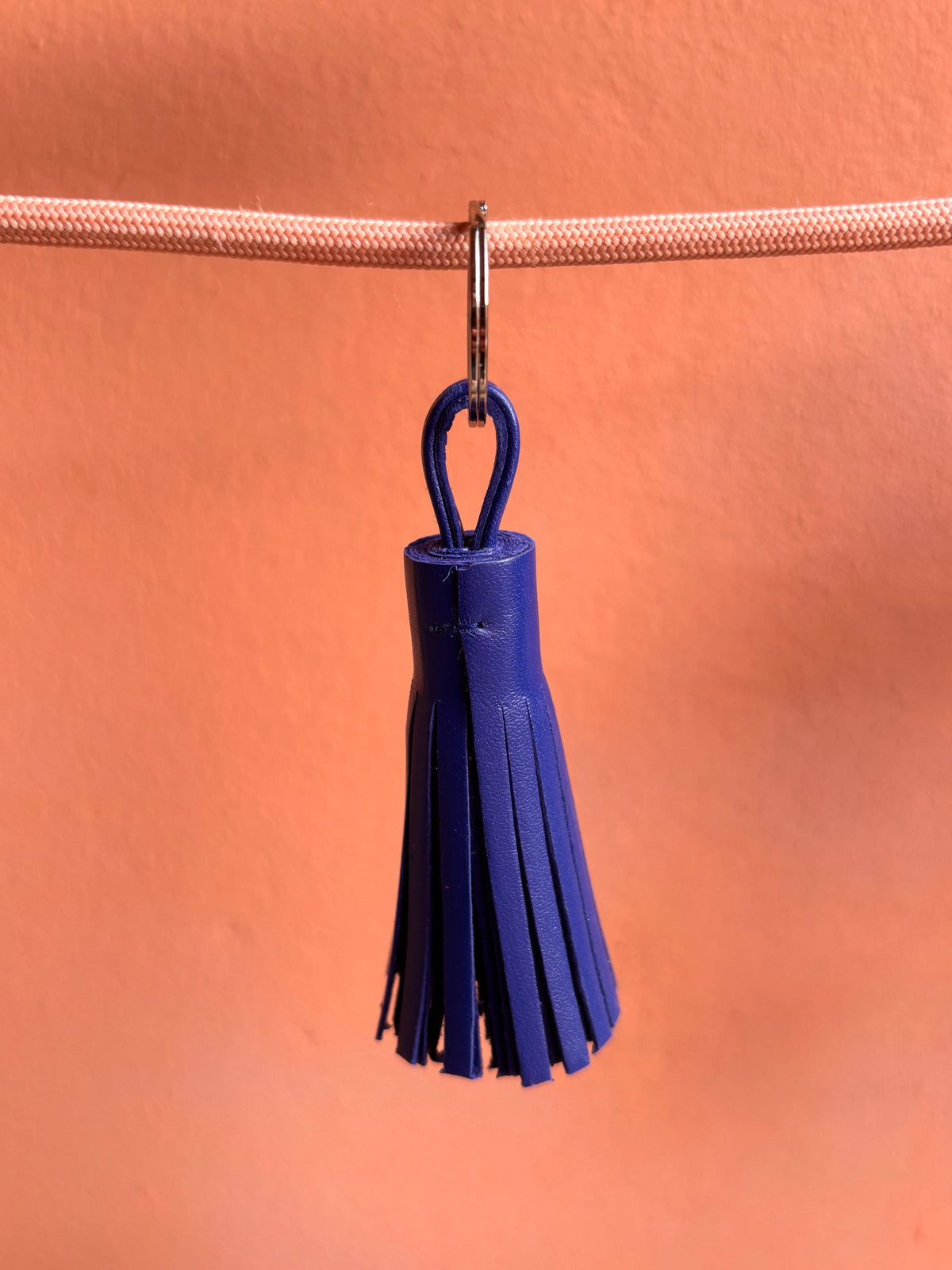 Leder-Schlüsselanhänger - dunkelblau