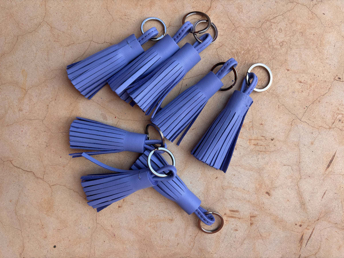 Leder-Schlüsselanhänger - lila