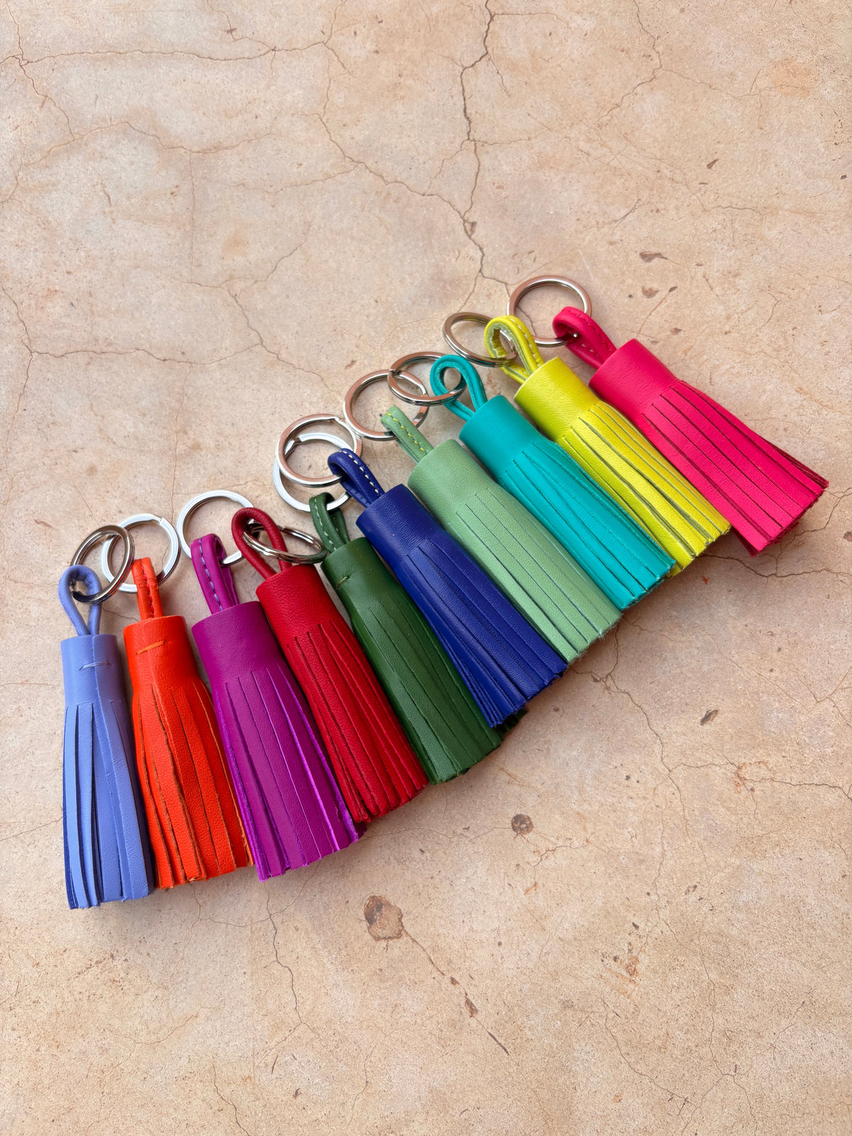 Leder-Schlüsselanhänger - gelb