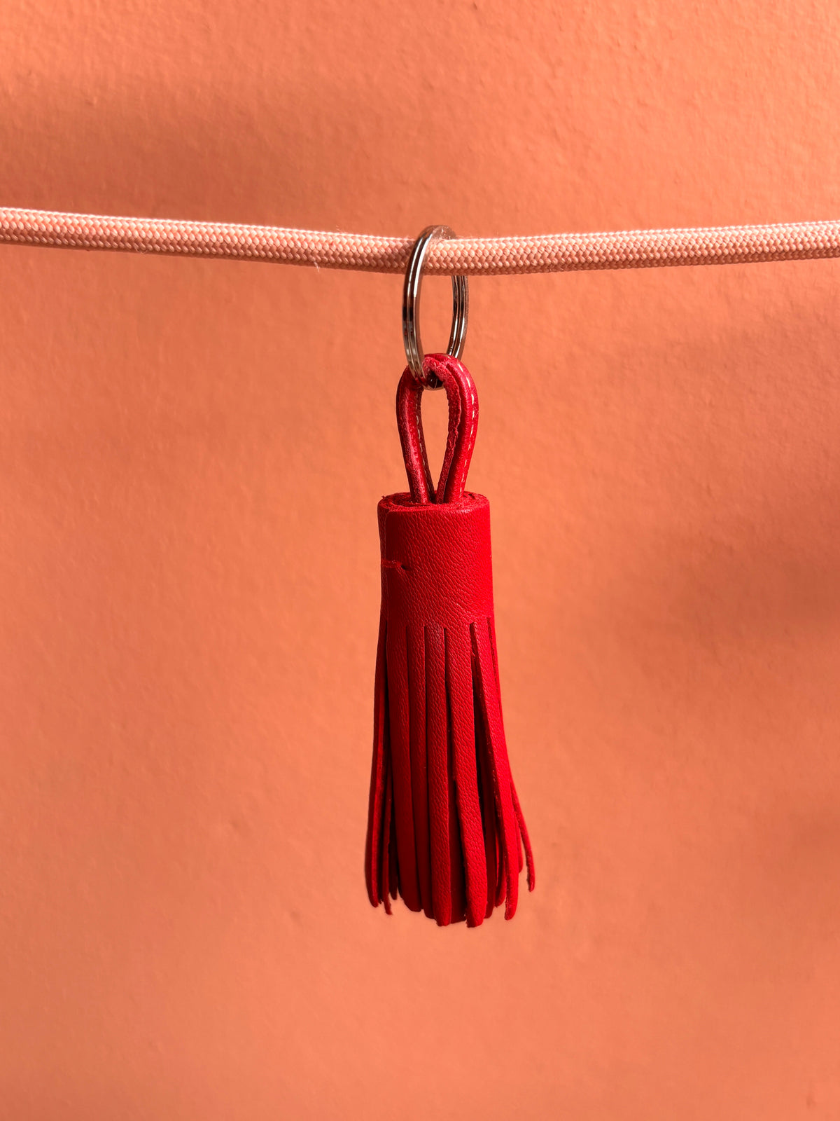 Leder-Schlüsselanhänger - rot