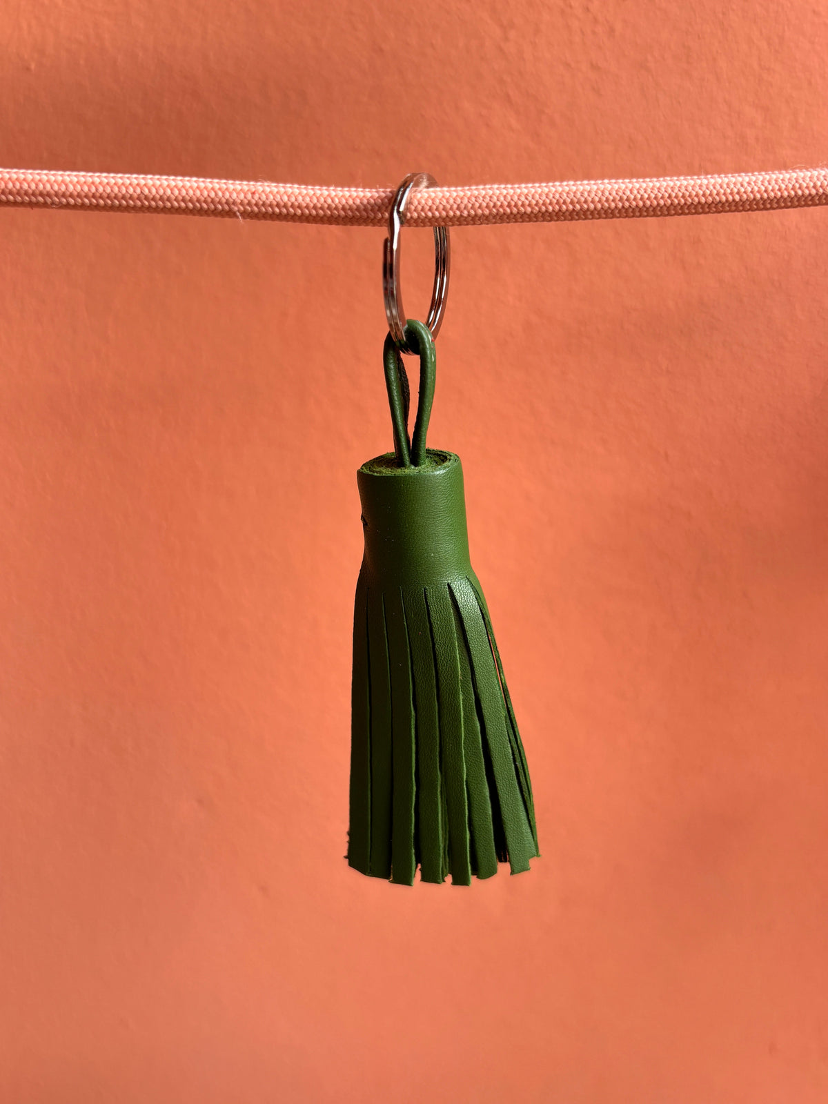 Leder-Schlüsselanhänger - grün