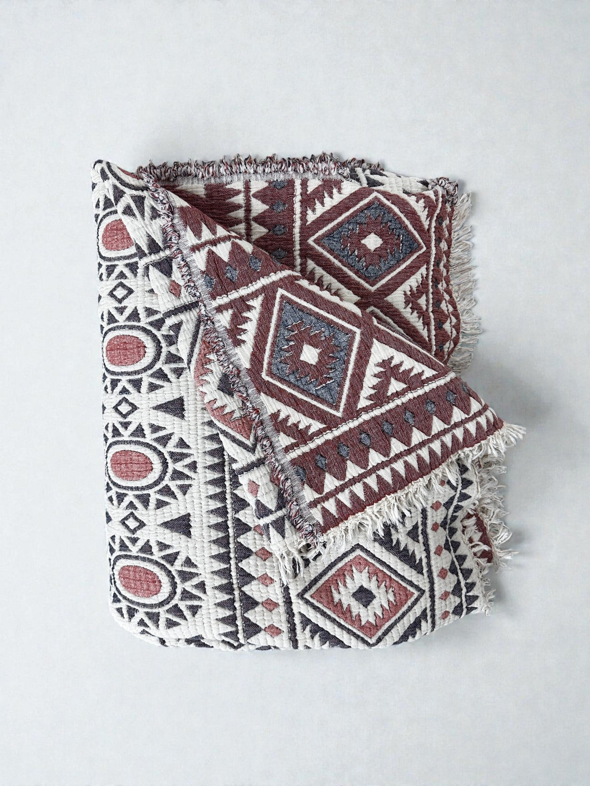 CALMA Musselin Decke - WÜSTENMOND - 2,30 x 2,60 m