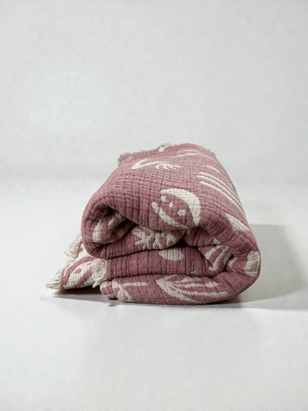 CALMA Musselin Decke - ROSÉ MEDINA - 2,30 X 2,40 m