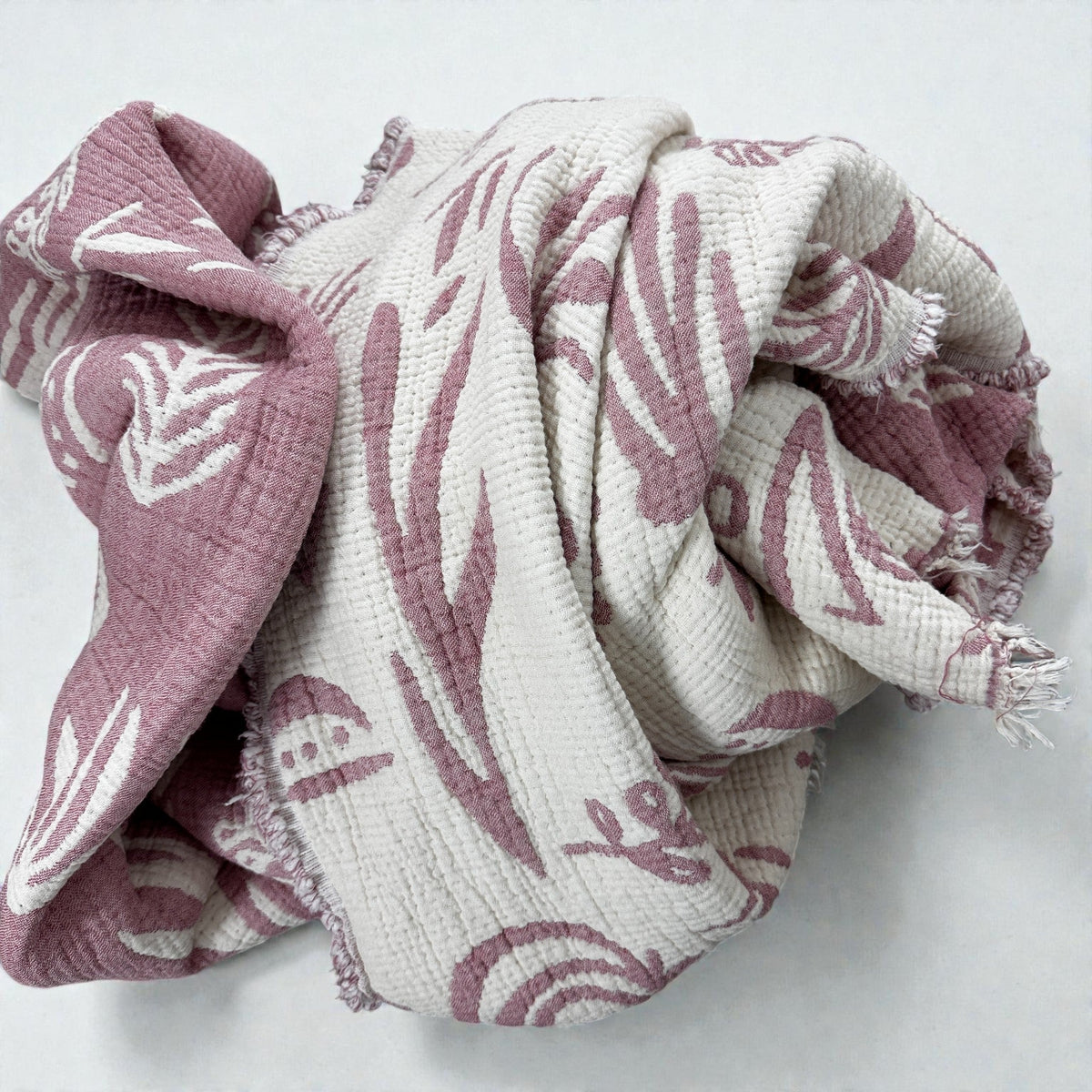 CALMA Musselin Decke - ROSÉ MEDINA - 2,30 X 2,40 m