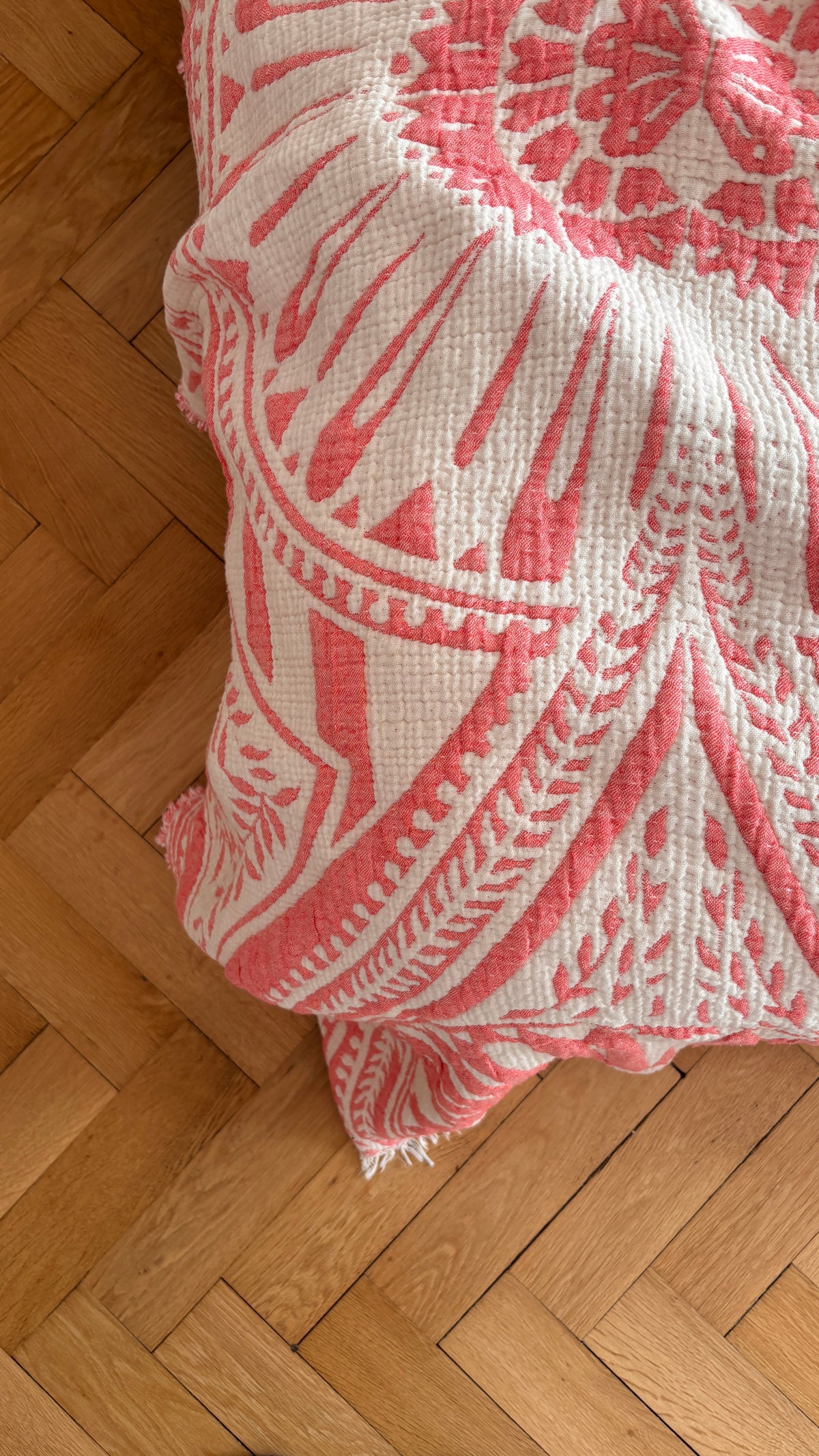 CALMA Musselin Decke - GRANATAPFEL - 2,15 x 2,30 m