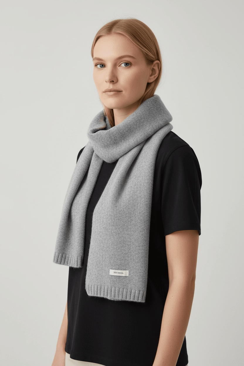Merino-Wollschal 'NURA' - Grau