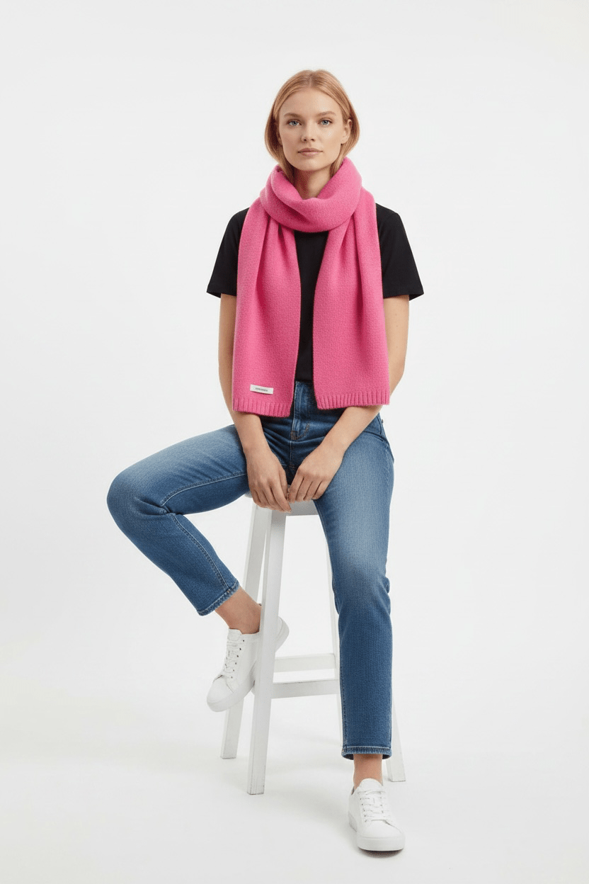 Merino-Wollschal 'NURA' - Pink