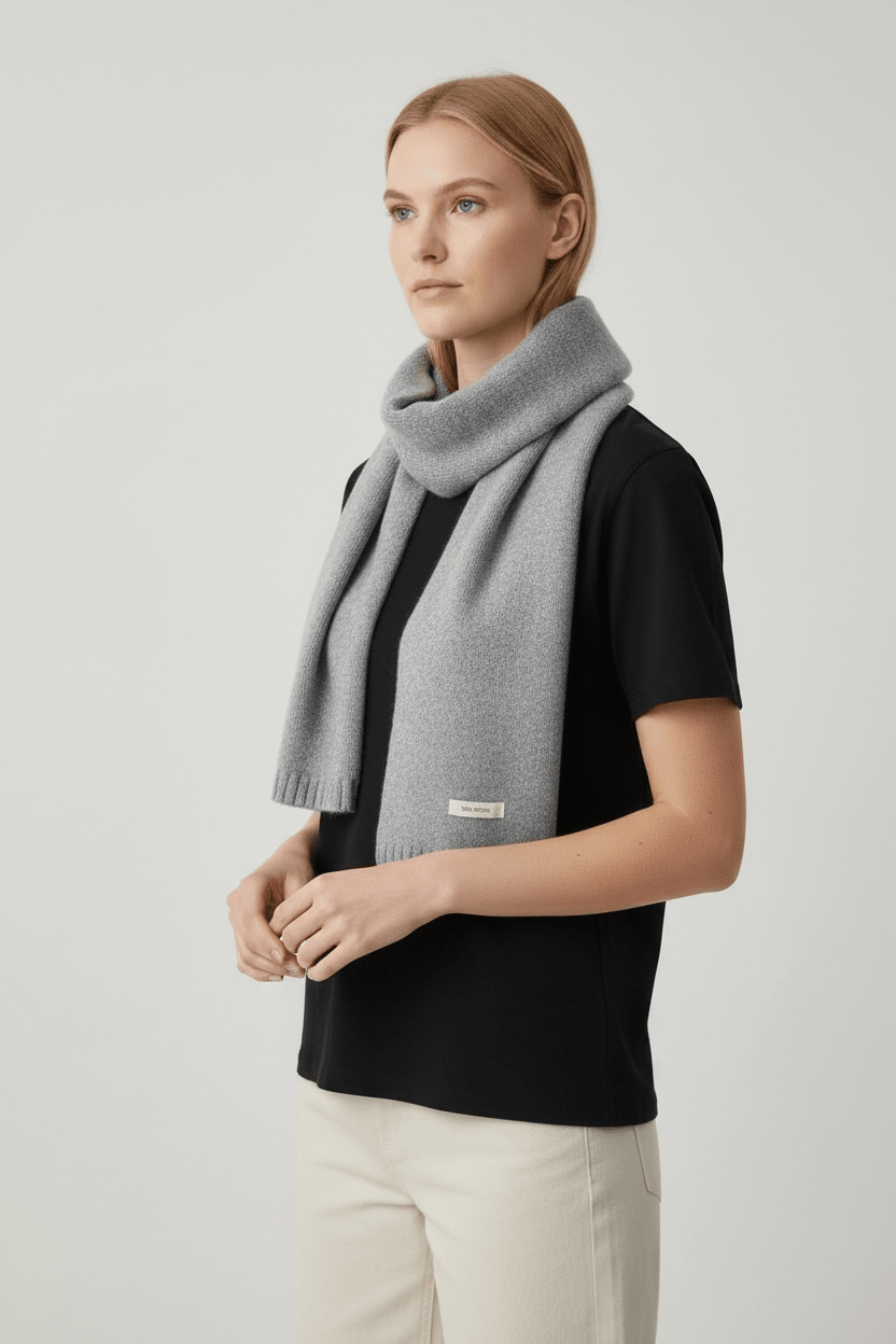 Merino-Wollschal 'NURA' - Grau