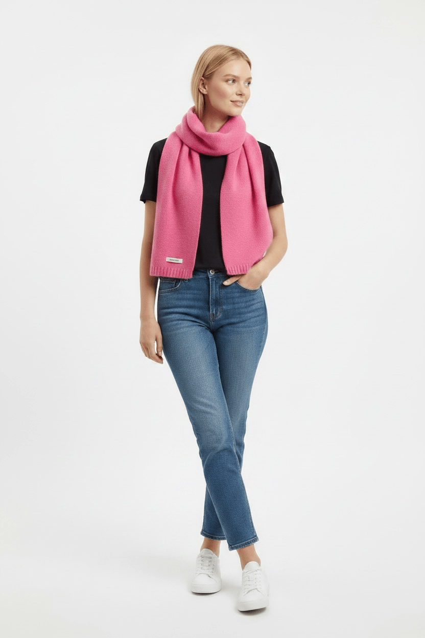 Merino-Wollschal 'NURA' - Pink